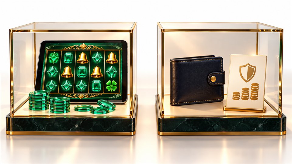 Separate displays representing free demo credits and financial stakes