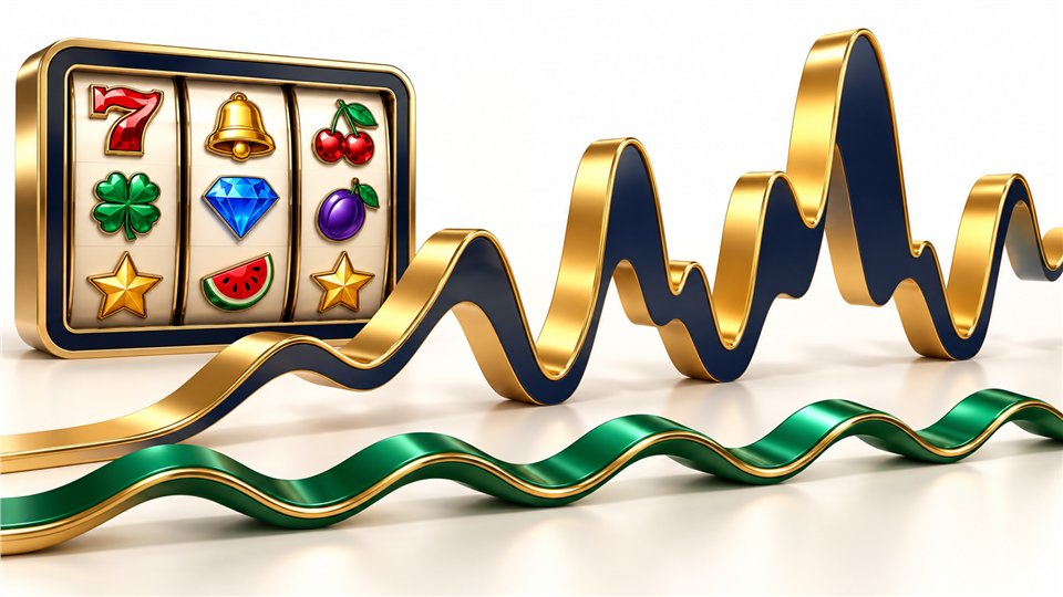 Gentle and sharply varying ribbons representing slot payout variability