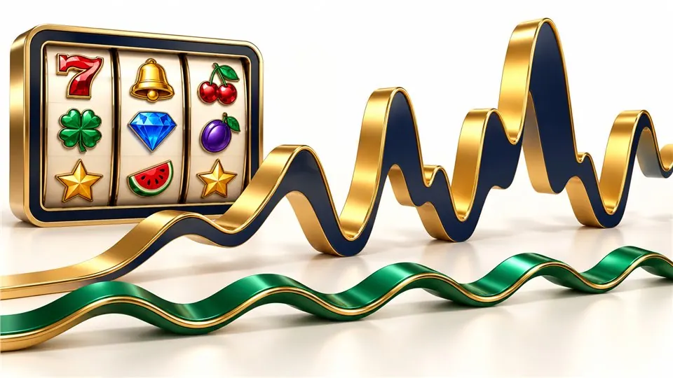 Gentle and sharply varying ribbons representing slot payout variability