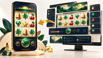 Desktop slot interface panels rearranged into a spacious portrait phone layout