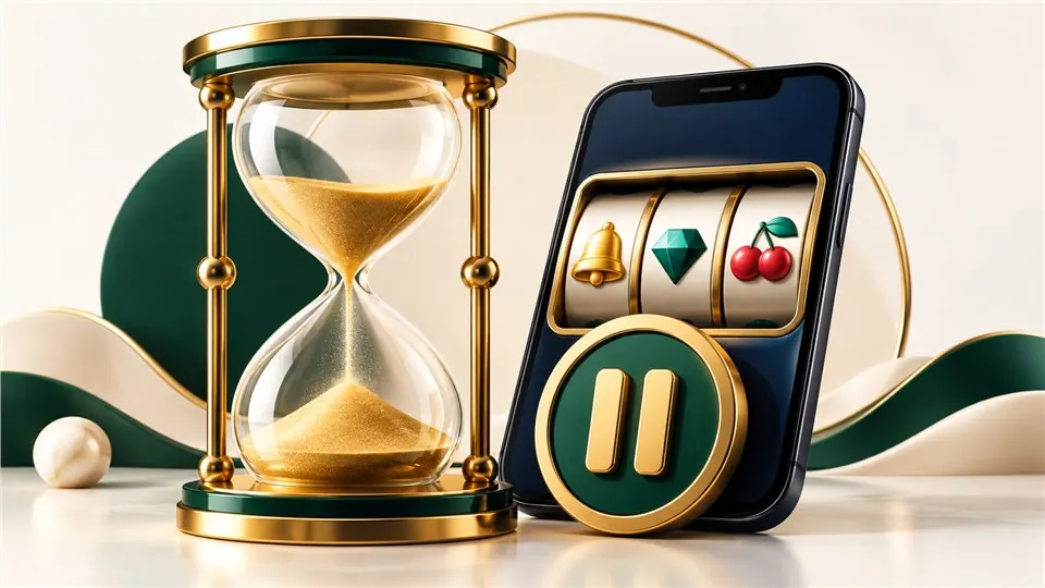 Hourglass and paused slot display representing a session time boundary