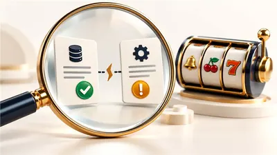 Magnifier comparing two slot information cards with conflicting indicators