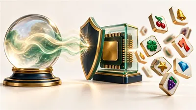 Protected random-number processor beside an unreliable crystal-ball metaphor