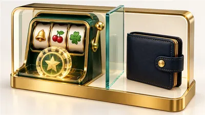 Simulated slot credit separated from a real-world wallet