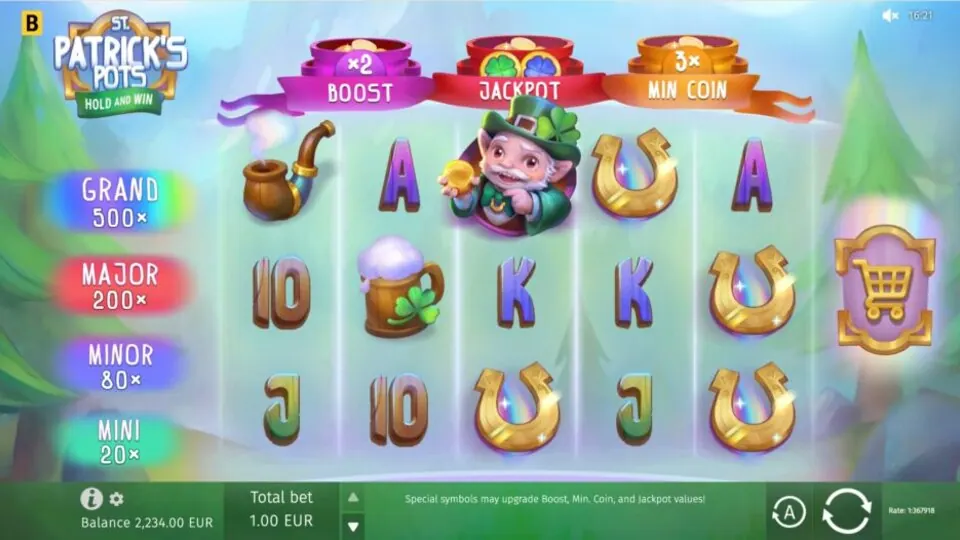 St. Patrick’s Pots Hold and Win: artwork identifying this slot feature guide