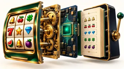 Conceptual layers of a slot display, mechanism, processor and rules